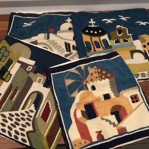 Hand stitched Greece pillow covers